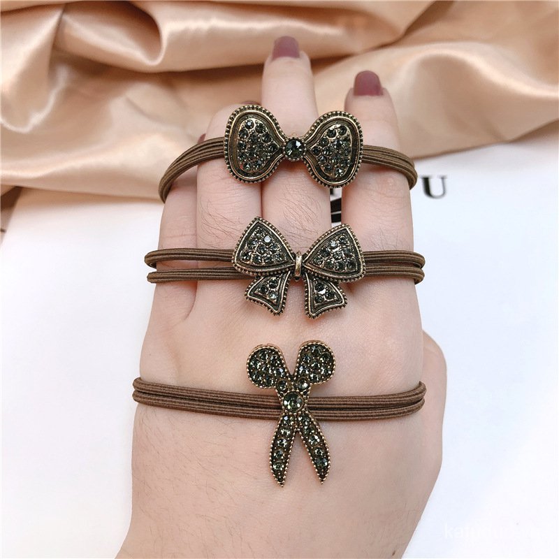Dây cột tóc nơ kim loại phong cách Hàn Quốc cổ điển cho nữ