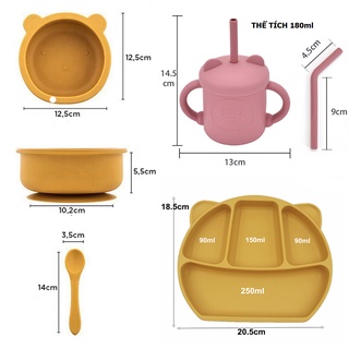 Khay ăn dặm chống đổ silicon cho bé AD65