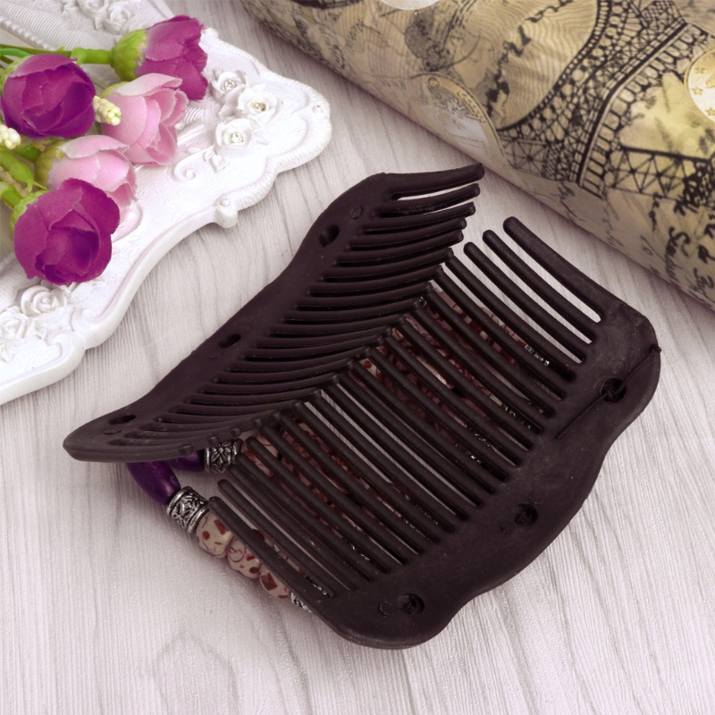 Lược Kẹp Tóc Hai Đầu Ma Thuật Bằng Gỗ Co Giãn Dành Cho Bạn Nữ