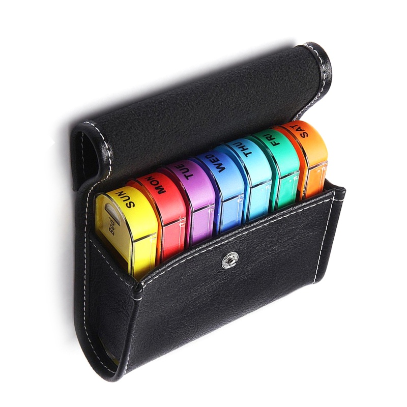 Hộp Đựng Thuốc 7 Ngày Bằng Da Vitamin Tiện Dụng Khi Đi Du Lịch