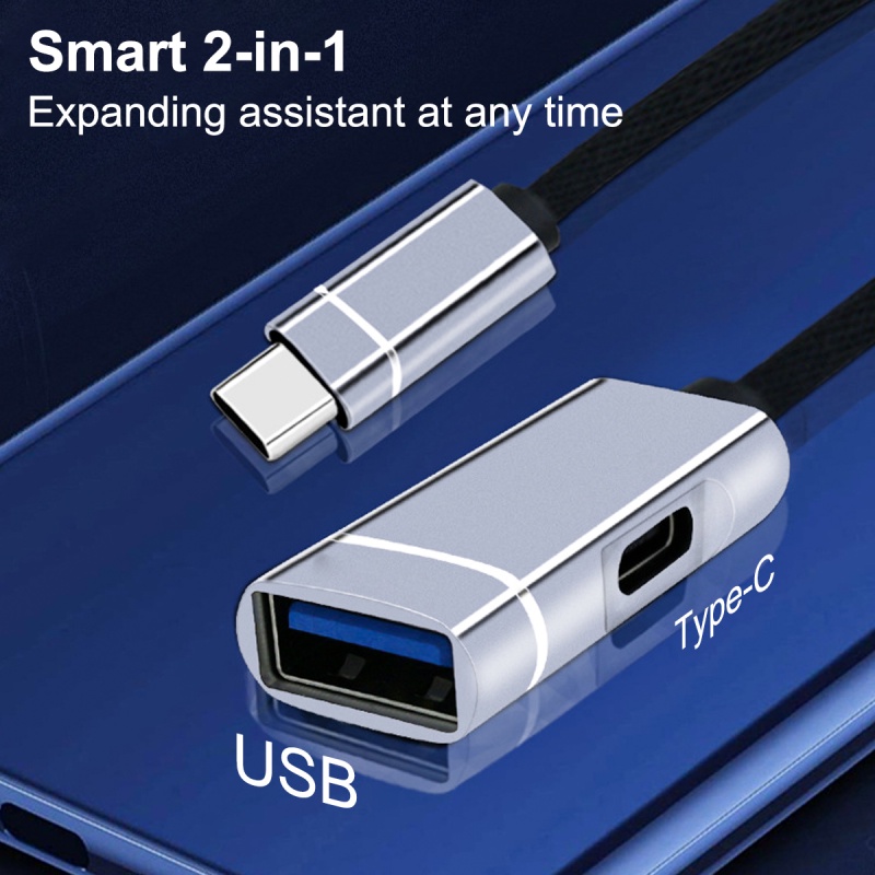 Dây cáp OTG HDOORLINK chuyển đổi USB C sang USB 2.0 2 trong 1 đa năng dành cho điện thoại di động máy tính xách tay