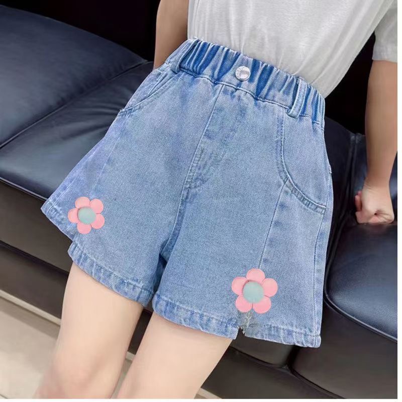 Quần Short Jean Cho Bé Gái Mềm Mại, Co Giãn - Hàng Quảng Châu Cao Cấp
