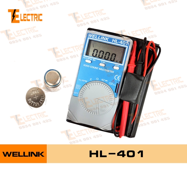 WELLINK HL - 401 Đồng Hồ Đo Điện Tử Vạn Năng Bỏ Túi Đo Tụ Đo Tần Số HL 401
