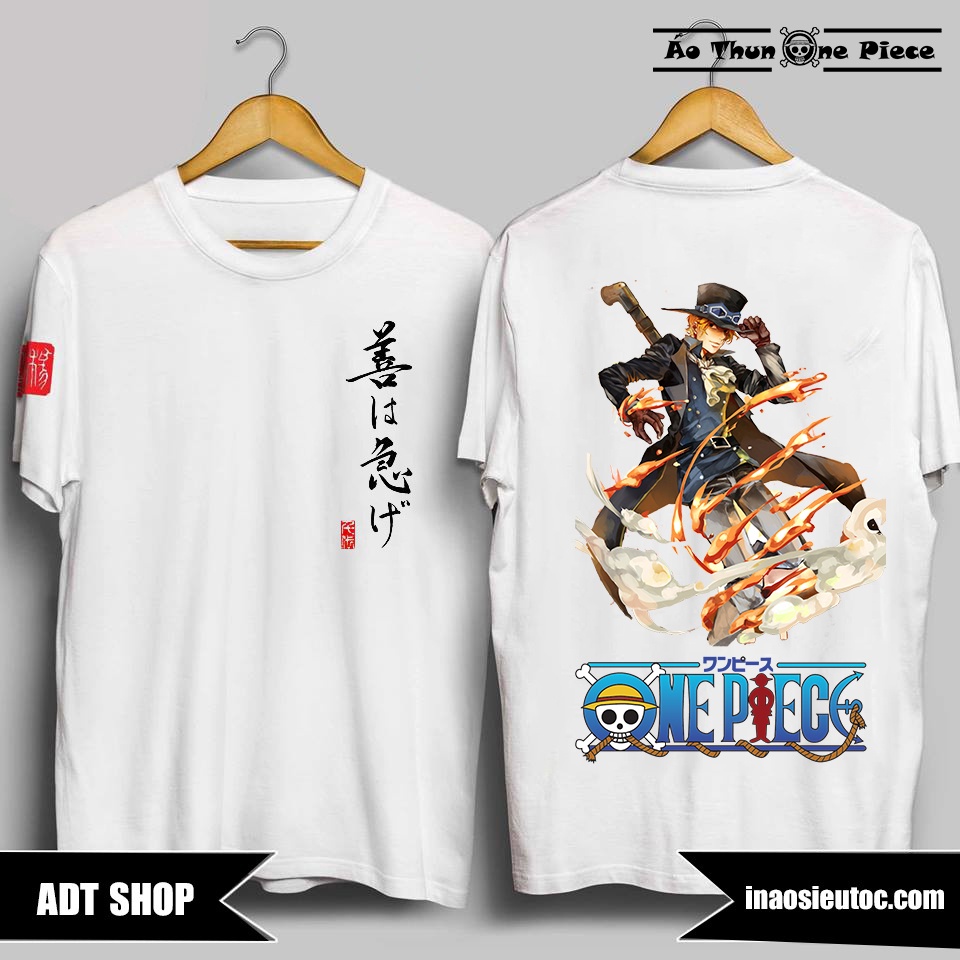 ⚡️FREESHIP⚡️Áo Thun In Hình Sabo One Piece 2 Mặt Áo Màu Trắng và Đen Cực Ngầu, Cực Đẹp