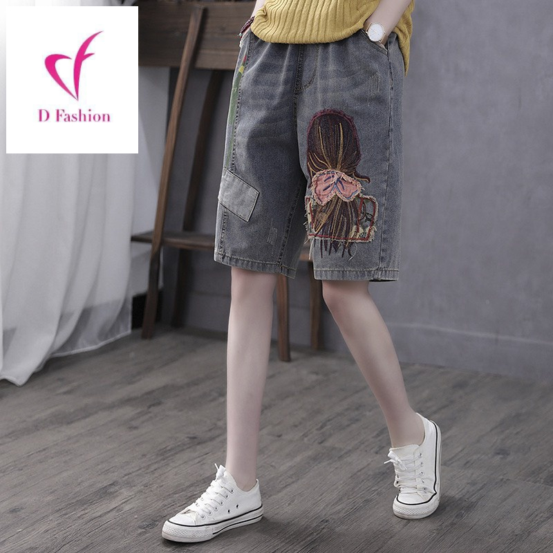 8E2852 Quần jean ngắn nữ hè cho người mập hàng nhập (45-90kg)