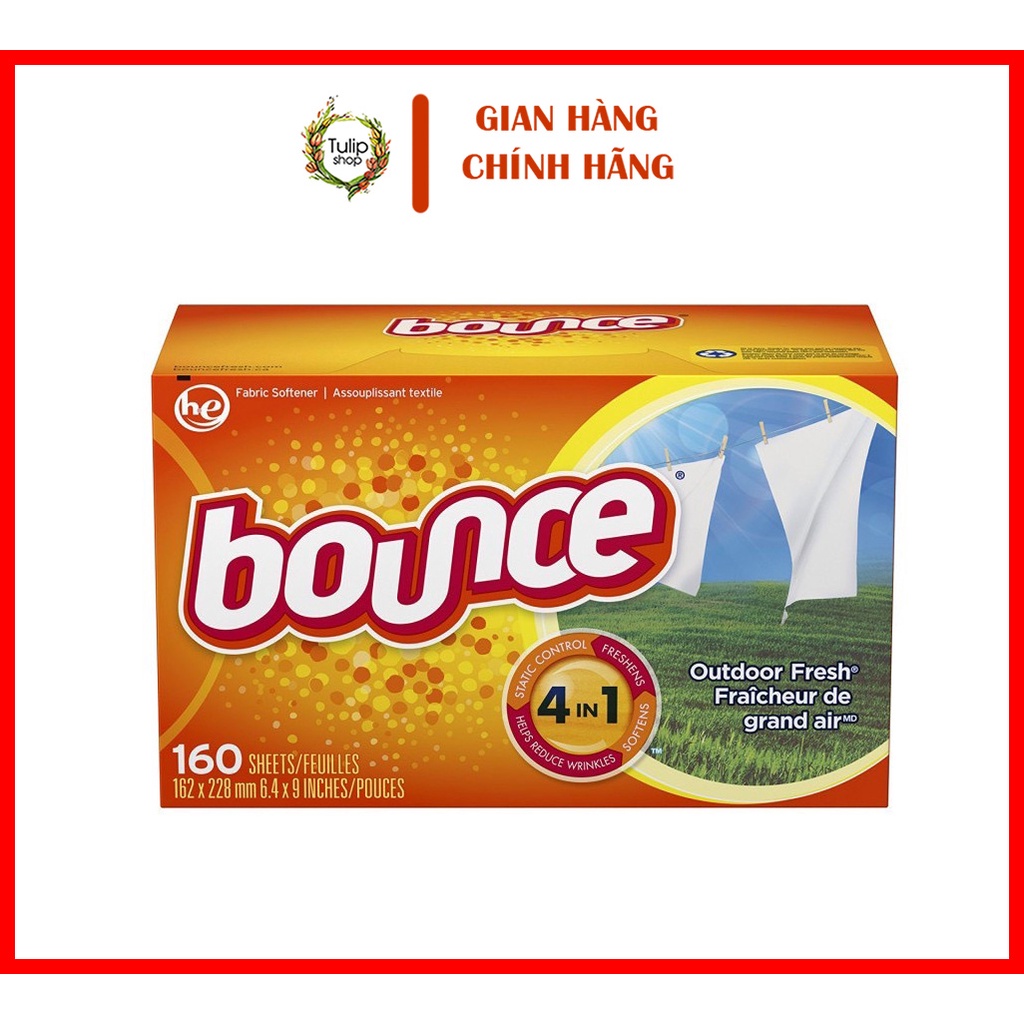 Giấy thơm quần áo Mỹ Bounce Sheets Outdoor Fresh, sấy thơm quần áo (tách lẻ)