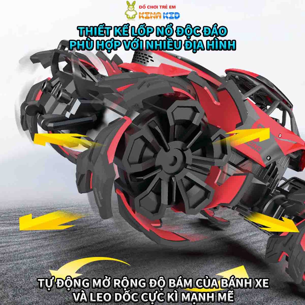 Xe Địa Hình Điều Khiển Từ Xa Explosive Wheel, Truyền Động 4 Bánh Mạnh Mẽ, Lốp Nổ Mới, Chinh Phục Mọi Địa Hình