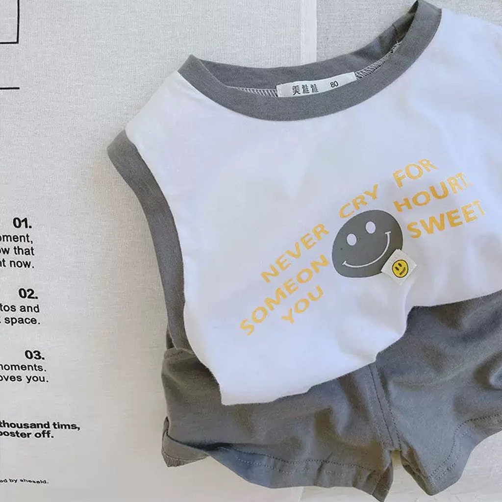 Bộ Sát Nách Never Cry Cho Bé Trai, Bộ Sát Nách Chất cotton Cao Cấp Cho Bé Từ 7-28kg - LILA KIDS