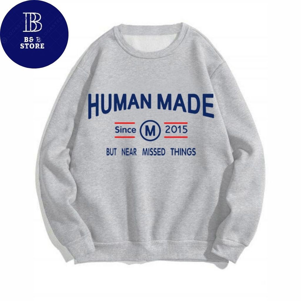 ÁO SWEATER NỈ UNISEX KHÔNG NÓN HUMAN MADE FORM DÀNH CHO CẢ NAM VÀ NỮ ÁO NỈ TAY DÀI CHẤT VẢI DÀY DẶN,GIỮ ẤM TỐT