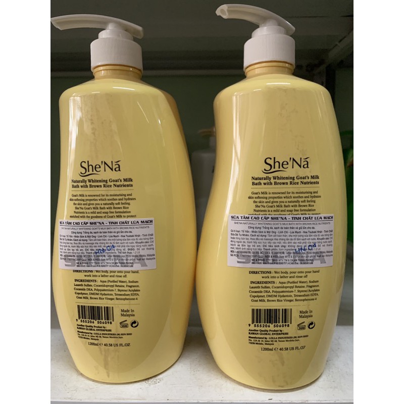 Sữa tắm SHE'NÃ Malaysia 1200ml