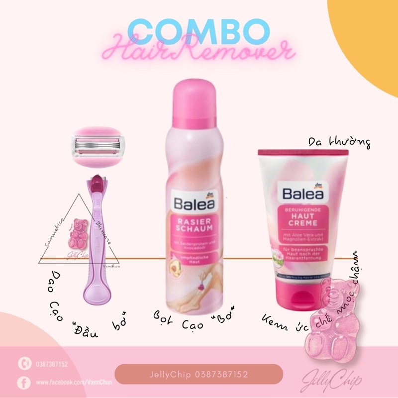 ComBo Dao Cạo Bơ + Bọt Cạo + Kem Ức Chế Mọc