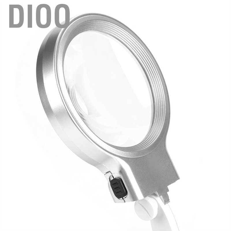 Dioo LED Light Magnifier Stand Table Glass Clamp Station Soldering with 10 pcs White Lights