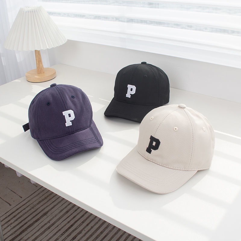 Mũ lưỡi trai thêu chữ P thời trang xuân hè cho bé