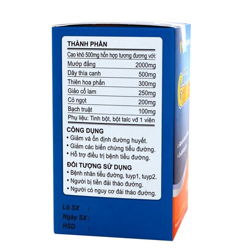 Thanh đường Gamosa HVQY- Hỗ trợ làm giảm cholesterol trong máu, giảm đường huyết (60 viên)