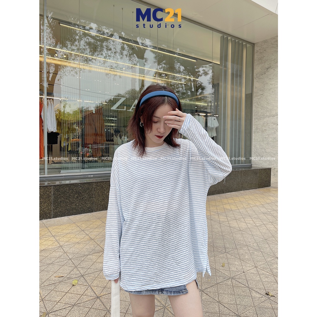 Áo thun kẻ xuyên thấu MINION CLOTHING tee bigsize dài tay Ulzzang Streetwear Hàn Quốc pull vải mềm mịn A3208