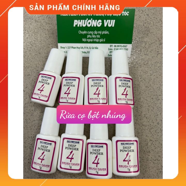 com bo bộ chai nước bát - top- cứng móng-và rửa cọ  bột nhúng keystone chai có cọ quét 7ml