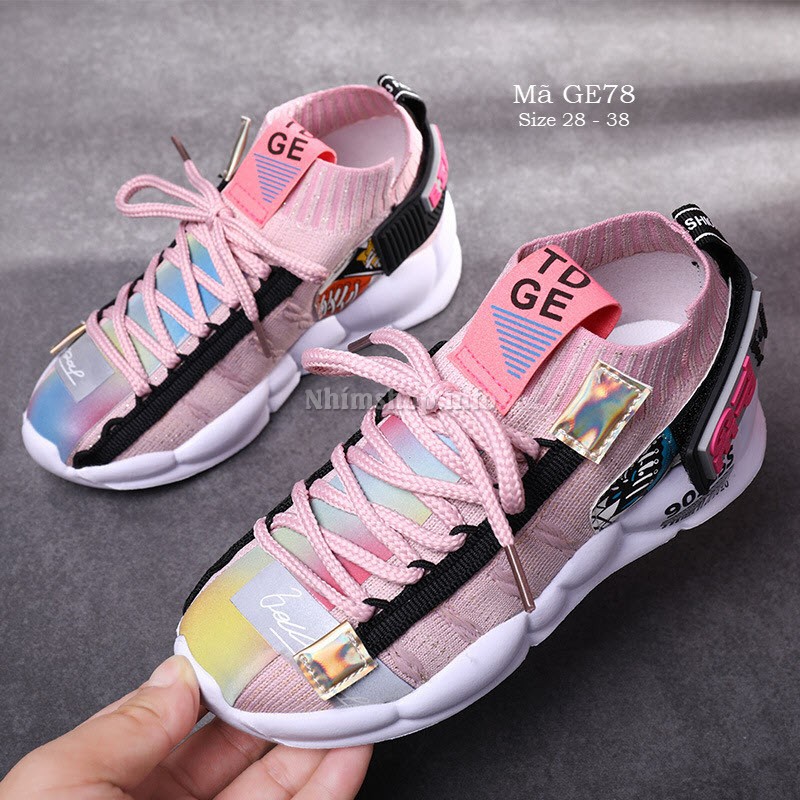 Giày thể thao sneaker LIMIBABY phong cách Hàn Quốc cho bé gái 4,5,6,7,8,9,10,11,12 tuổi đi học, đi chơi GE78