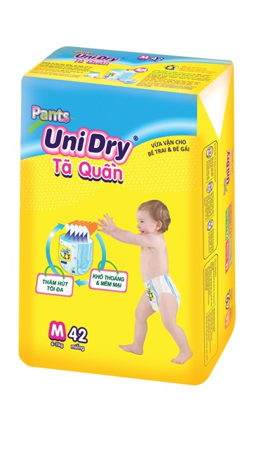 Tả quần Unidry gói đại tặng kèm khăn giấy ướt 80tờ size M42 L38 XL34 XXL30