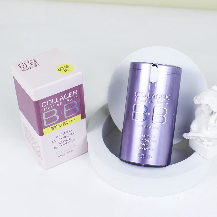 Kem Nền BB Cellio Collagen Blemish Balm SPF40 PA+++40ml #21 Light Beige: Da sáng