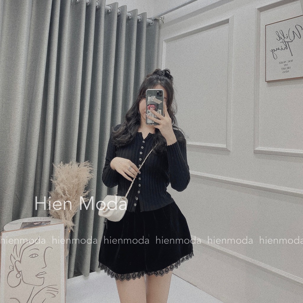 Áo len mỏng dài tay Hàn Quốc , Áo len gân kiểu cúc dọc | BigBuy360 - bigbuy360.vn