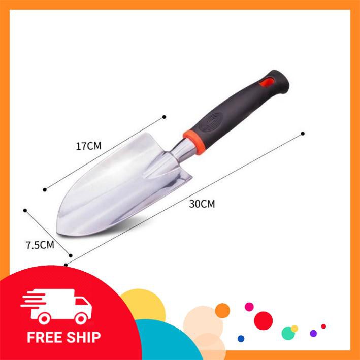 Xẻng mini làm vườn lưỡi inox cán nhựa hàng cao cấp
