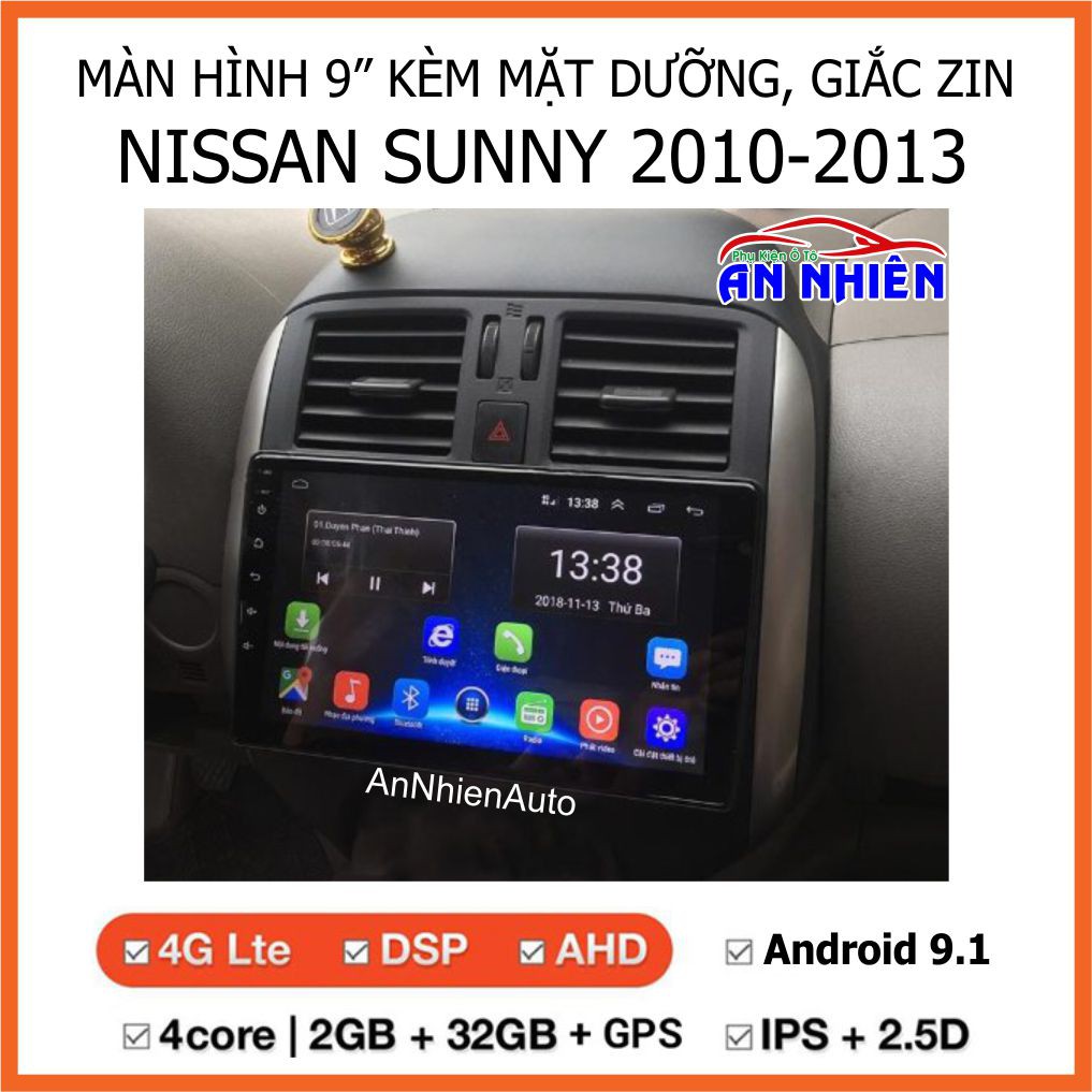 Màn Hình Android 9 inch Cho Xe SUNNY - Đầu DVD Chạy Android Kèm Mặt Dưỡng Giắc Zin Cho Nissan Sunny