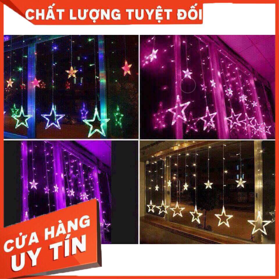 [XẢ KHO+FREE SHIP] Đèn nháy dàn 12 Ngôi Sao , trái tim thả mành