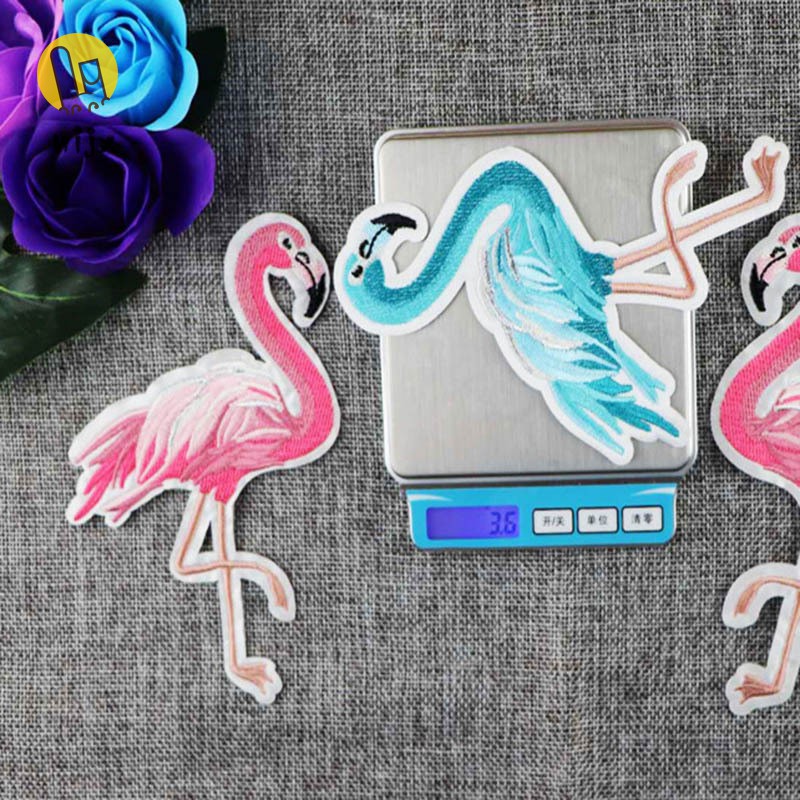 WiJx Garment Accessories Embroidered Edge Small Fresh Flamingos Embroidery Cloth Stickers Sew Patches DIY Subsidies .VN