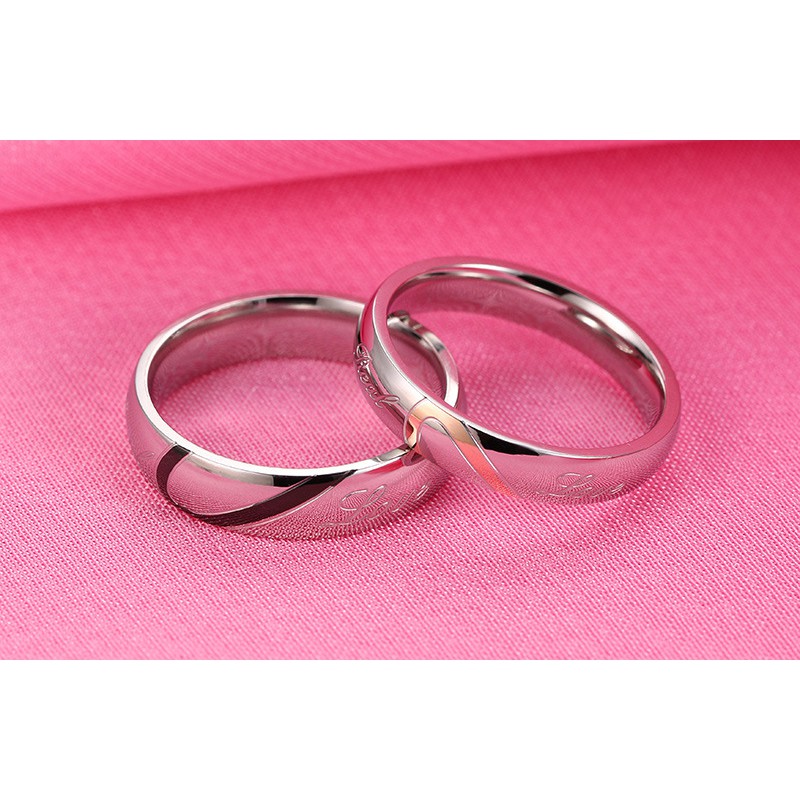 {Xả hàng} Nhẫn đôi nam nữ Real Love thép titan 361L chống rỉ