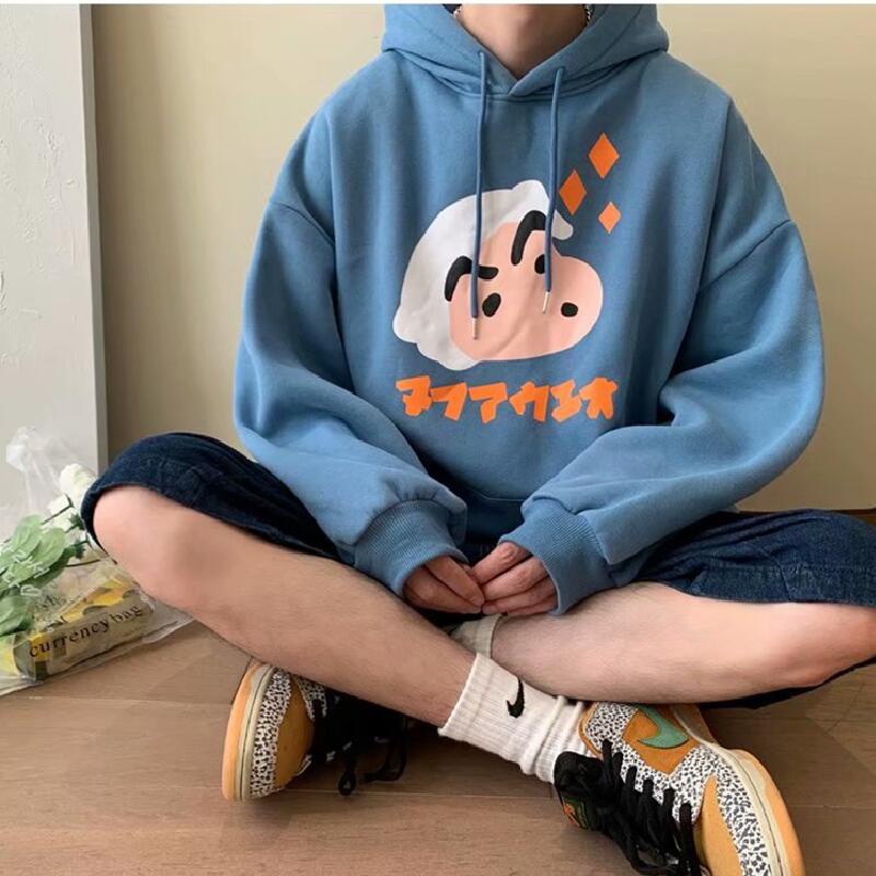 Áo Hoodie Mùa Đông Tay Dài Dáng Rộng Có Túi In Họa Tiết Hoạt Hình Thoải Mái Thời Trang Cho Nam Size M-8XL