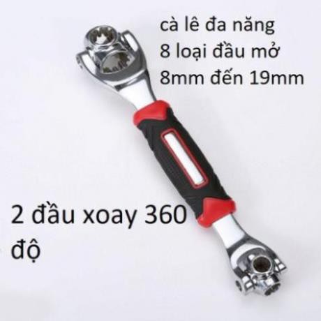 Bộ cờ lê mỏ lết 8 đầu xoay đa năng 48 in 1 - dụng cụ tháo lắp