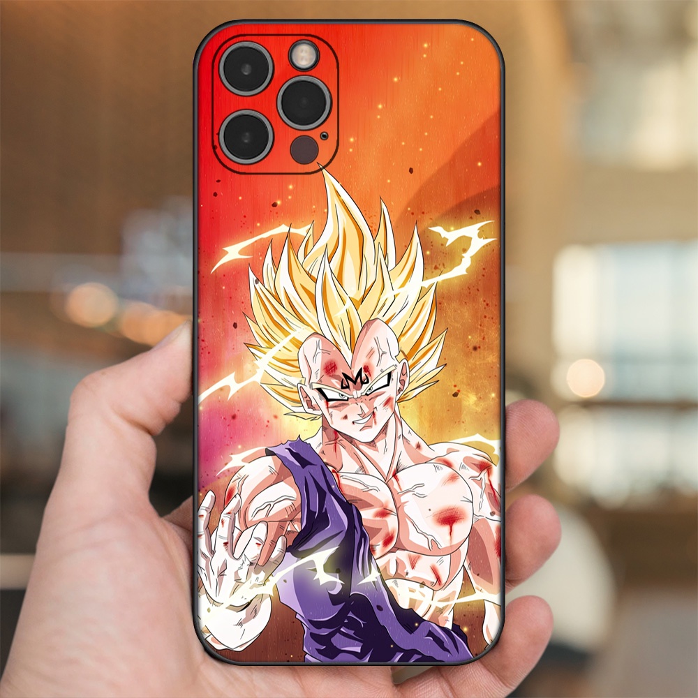 Ốp lưng iPhone 12 Pro dẻo đen cạnh vuông in hình Vegeta Dragon Ball