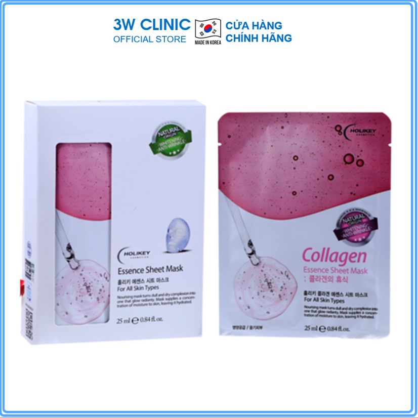 [Lẻ 1 Miếng] Mặt nạ Collagen - Mặt nạ giấy chiết xuất từ Collagen Làm Căng và Trắng Da HOLIKEY Hàn Quốc 25ml