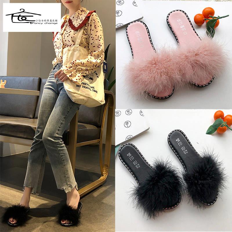 Dép Lông Vũ Hở Ngón Chống Trượt Thời Trang Mùa Hè Mới~2022