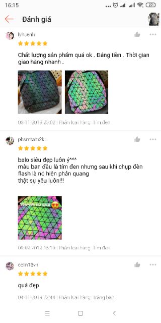 ✨ Balo laptop unisex họa tiết polygon 3D phản quang thời trang cực chất vừa laptop 15.6inch