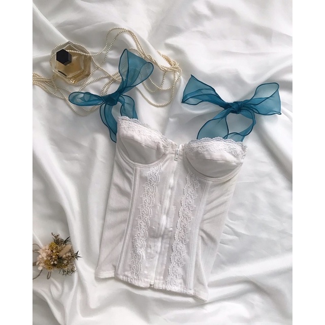 Áo corset kéo khoá trước 2hand