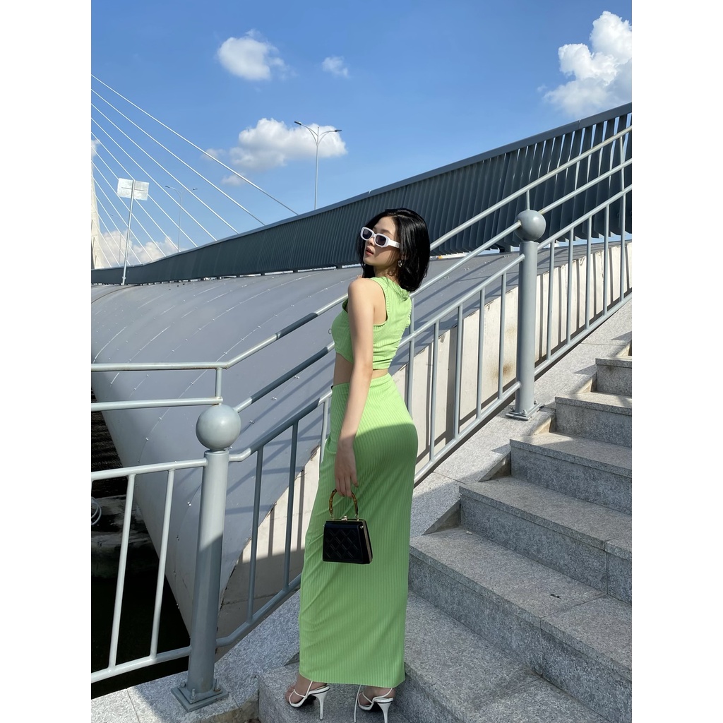 Kaylin Set - Set áo croptop cùng chân váy thun ôm body - Thiết Kế Bởi Coco.Official