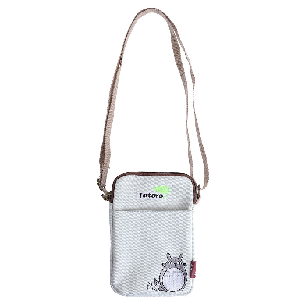 Túi vải canvas đeo chéo họa tiết Totoro ngộ nghĩnh đáng yêu phong cách Hàn Quốc