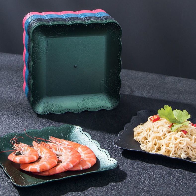 Đĩa đựng thức ăn bằng lúa mạch thân thiện với môi trường chống sốc tiện dụng