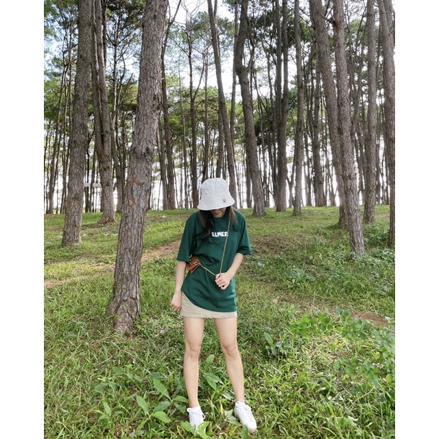 Elmer Signature - Áo thun in nổi 3D màu xanh lá 100% cotton 2 chiều