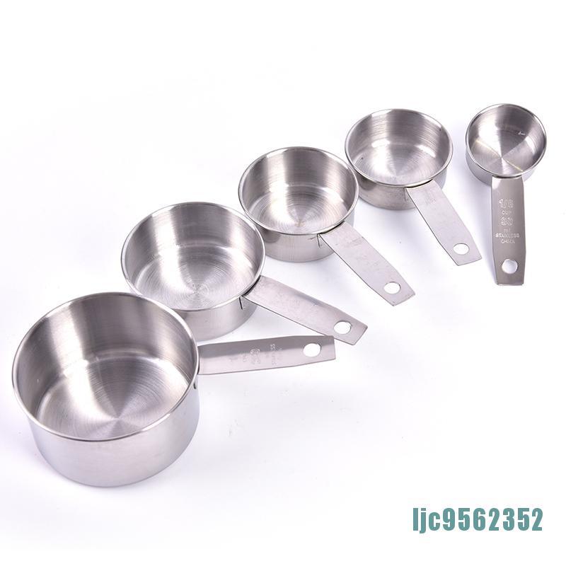 Bộ 5 muỗng và cốc đo lường bằng inox tiện lợi cho nhà bếp