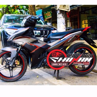 Tem trùm nhám đen chỉ đỏ cao cấp cho Exciter 150