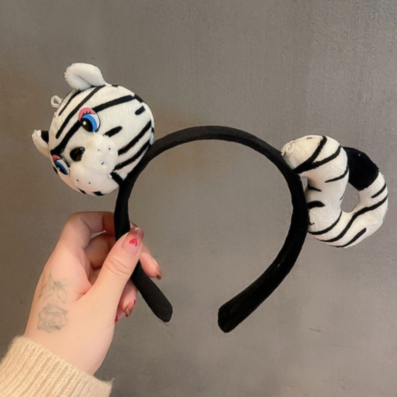 Flgo Băng Đô Cài Tóc Hình Hổ Hoạt Hình Có Đuôi Cho Búp Bê Trang Điểm