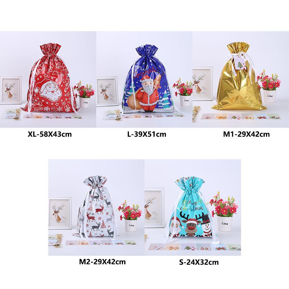 LAKAMIER Set 5 Túi Rút Đựng Kẹo Giáng Sinh Dễ Thương
