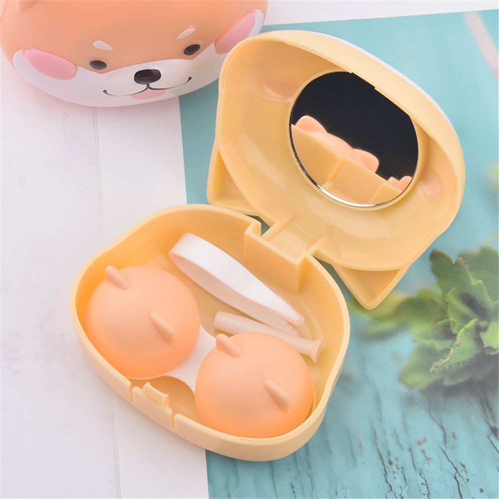 Hộp đựng kính áp tròng hình chó Shiba dễ thương