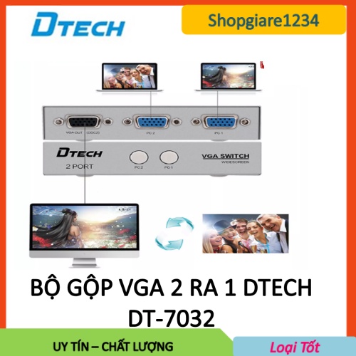 Bộ Chia VGA 2 vào 1 ra DTECH DT7032 (DT7032), VGA 4 vào 1 DTECH-7034 (DT7034) -HÀNG CHÍNH HÃNG 100%