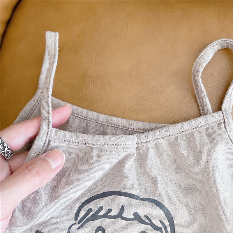 Áo Sát Nách In Họa Tiết Hoạt Hình Phong Cách Hàn Quốc Thời Trang Mùa Hè Cho Bé Gái