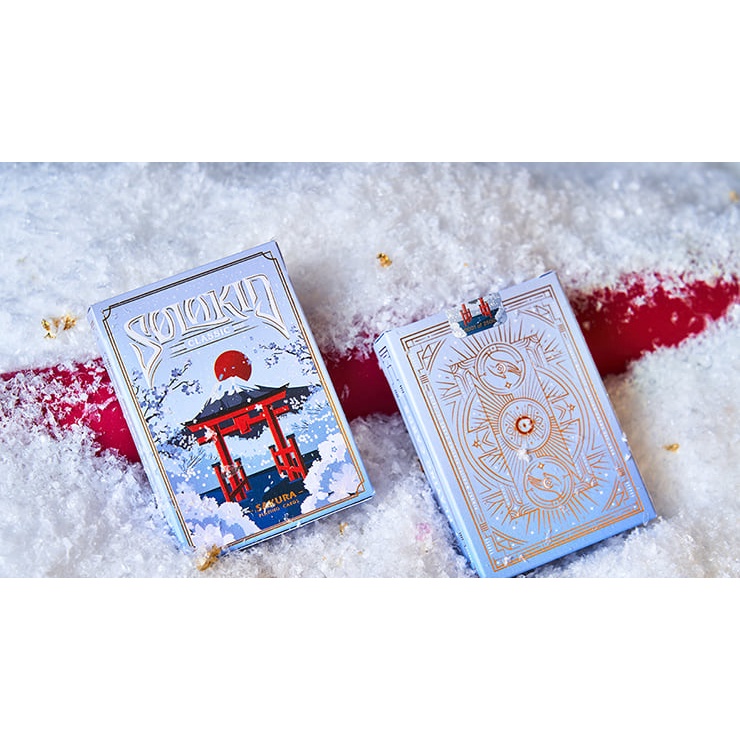 Bài tây USA cao cấp : Solokid Sakura (Blue) Playing Cards by BOCOPO