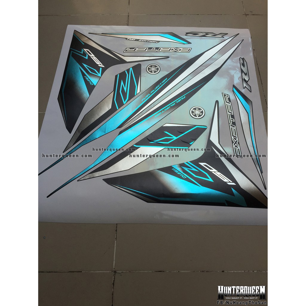 Tem xe exciter 150 RC dán xe đen. Chất liệu crom nhám sang trọng. Ex 150