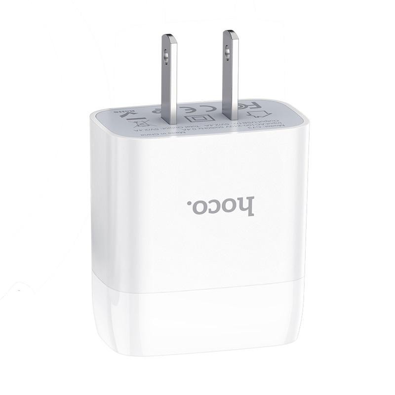 Cốc Sạc 2 Cổng USB Hoco C73 2.4A  - Củ Sạc Nhanh  2 Cổng USB Hoco C73 C.hính Hãng